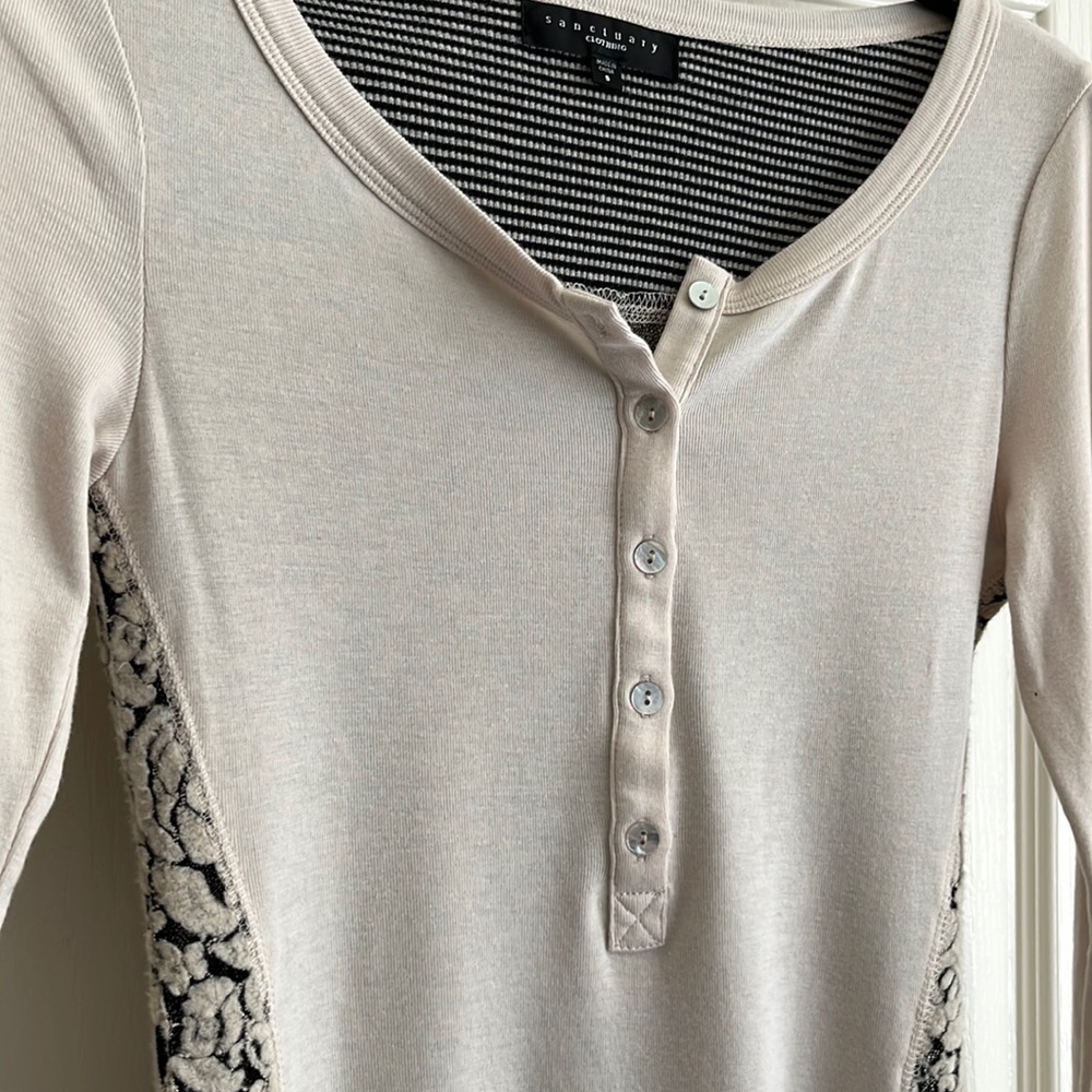 Sanctuary button front Henley tee